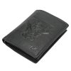 Money Kepper TCC 5601-2 RFID fekete koponya mintás férfi bőr pénztárca 10 x 13 x 3 cm