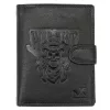Money Kepper TCC 5601B-2 RFID fekete koponya mintás férfi bőr pénztárca 10.5 x 13 x 3 cm
