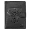 Money Kepper TCC 5601B-2 RFID fekete koponya mintás férfi bőr pénztárca 10.5 x 13 x 3 cm
