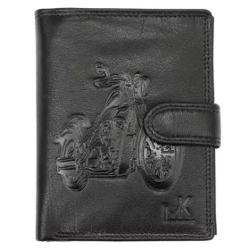   Money Kepper TCC 5601B-4 RFID fekete motor mintás férfi bőr pénztárca 10.5 x 13 x 3 cm