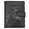 Money Kepper TCC 5601B-4 RFID fekete motor mintás férfi bőr pénztárca 10.5 x 13 x 3 cm