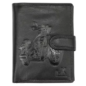   Money Kepper TCC 5601B-4 RFID fekete motor mintás férfi bőr pénztárca 10.5 x 13 x 3 cm