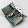 Peterson PTN 42108-MD zöld-szürke virág mintás bőr pénztárca 14,5 x 9 cm
