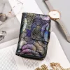 Peterson PTN 425214-MD zöld virág mintás női bőr pénztárca 11 x 15 x 3.5 cm