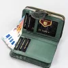 Peterson PTN 425214-MD zöld virág mintás női bőr pénztárca 11 x 15 x 3.5 cm