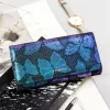 Peterson PTN 42100-ONBF pillangó mintás kék női bőr pénztárca 18,5 x 9,5 cm