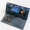 Peterson PTN 42100-ONBF pillangó mintás kék női bőr pénztárca 18,5 x 9,5 cm