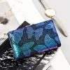 Peterson PTN 42108-ONBF kék pillangó mintás női bőr pénztárca 12.5x8x2.5 cm