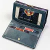 Peterson PTN 42108-ONBF kék pillangó mintás női bőr pénztárca 12.5x8x2.5 cm