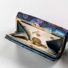 Peterson PTN 42108-ONBF kék pillangó mintás női bőr pénztárca 12.5x8x2.5 cm
