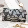 Peterson PTN 421028-ONBF szürke pillangó mintás női bőr pénztárca 18,5 x 9,5 cm