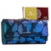 Peterson PTN 421028-ONBF kék pillangó mintás női bőr pénztárca 18,5 x 9,5 cm