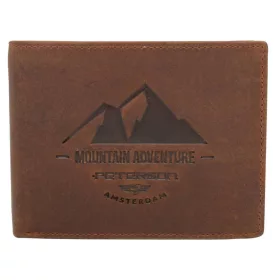   Peterson PTN N992-BE-MOUNTAIN konyak férfi bőr pénztárca 12.5 x 9.5 x 3.5 cm
