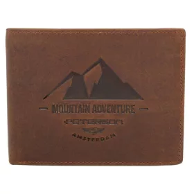   Peterson PTN N992-BE-MOUNTAIN konyak férfi bőr pénztárca 12.5 x 9.5 x 3.5 cm