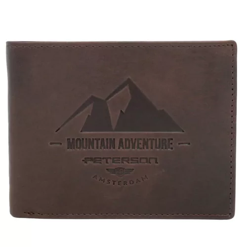 Peterson PTN N992-BE-MOUNTAIN barna férfi bőr pénztárca 12.5 x 9.5 x 3.5 cm