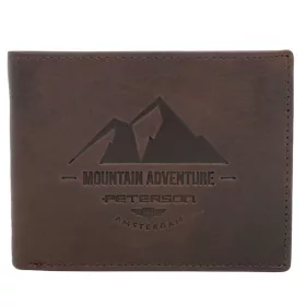   Peterson PTN N992-BE-MOUNTAIN barna férfi bőr pénztárca 12.5 x 9.5 x 3.5 cm