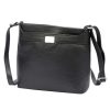 Luka 20-076 fekete női bőr válltáska, oldaltáska, crossbody 24 x 20 x 10 cm