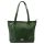 MiaMore 01-058 zöld női bőr válltáska, shopper 40 x 30 x 12 cm