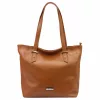 MiaMore 01-058 barna női bőr válltáska, shopper 40 x 30 x 12 cm