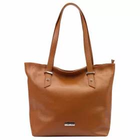   MiaMore 01-058 barna női bőr válltáska, shopper 40 x 30 x 12 cm
