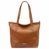 MiaMore 01-058 barna női bőr válltáska, shopper 40 x 30 x 12 cm