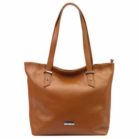   MiaMore 01-058 barna női bőr válltáska, shopper 40 x 30 x 12 cm