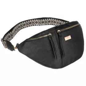   Peterson PTN NER-ALE-2 fekete női rostbőr oldaltáska, crossbody táska 40 x 20 x 13 cm
