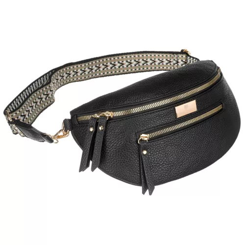 Peterson PTN NER-ALE-5 fekete női övtáska, crossbody 28 x 16 x 10 cm