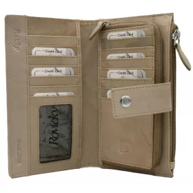   Rovicky R-861-DDW bézs női bőr pénztárca 10 x 19, 5 x 2 cm