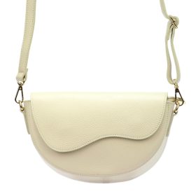   Luka 20-063 krém női bőr válltáska, oldaltáska, crossbody 26 x 16 x 9 cm