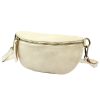 Florence 01-029 bézs női bőr övtáska, crossbody 22 x 12 x 5 cm