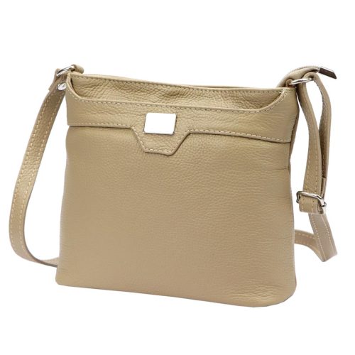 Luka 20-076 bézs női bőr válltáska, oldaltáska, crossbody 24 x 20 x 10 cm