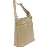 Luka 20-076 bézs női bőr válltáska, oldaltáska, crossbody 24 x 20 x 10 cm