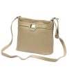 Luka 20-076 bézs női bőr válltáska, oldaltáska, crossbody 24 x 20 x 10 cm