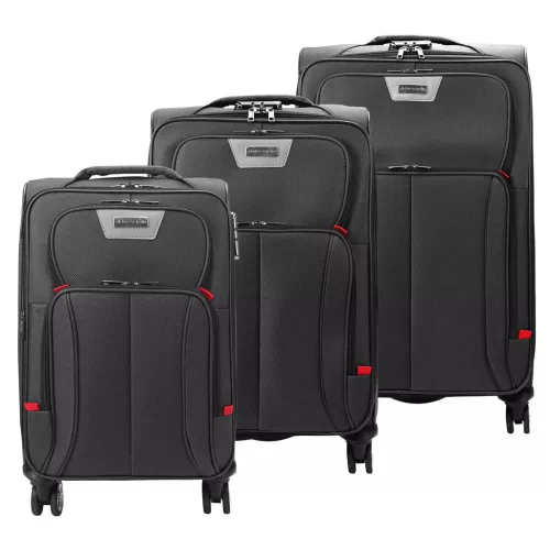 Pierre Cardin LEE02 3063 szürke 3 db-os bőrönd szett 56, 66, 77 cm