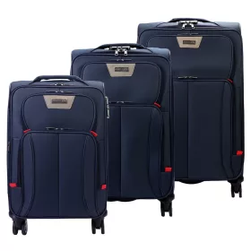   Pierre Cardin LEE02 3063 sötétkék 3 db-os bőrönd szett 56, 66, 77 cm