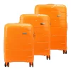 Pierre Cardin narancs polipropilén keményfalú bőrönd szett 52/62/72 cm