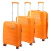 Pierre Cardin narancs polipropilén keményfalú bőrönd szett 52/62/72 cm