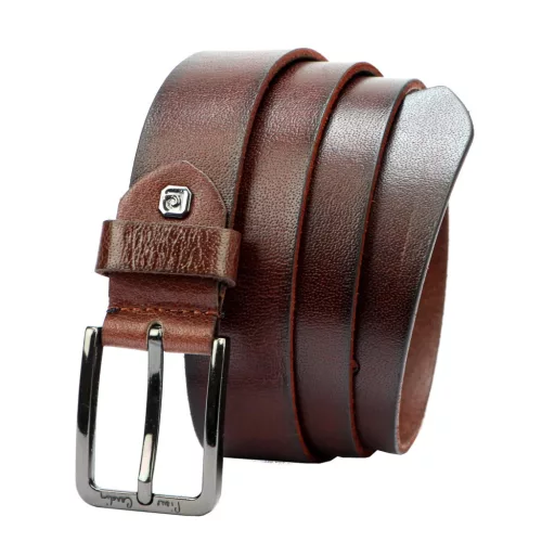 Pierre Cardin 5077 KAM02 barna férfi marhabőr öv, farmeröv 125 x 3.5 cm