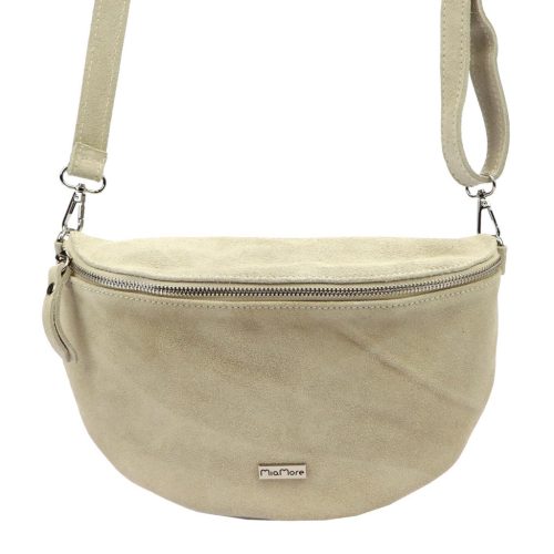 MiaMore 01-029 Z bézs női bőr válltáska, oldaltáska, crossbody 28 x 20 x 7 cm