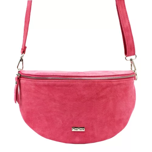 MiaMore 01-029 Z fuxia női bőr válltáska, oldaltáska, crossbody 28 x 20 x 7 cm