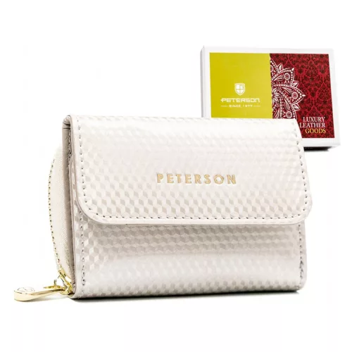 Peterson PTN 423229-SBR-BE bézs női bőr pénztárca 9.5 x 7 x 3 cm