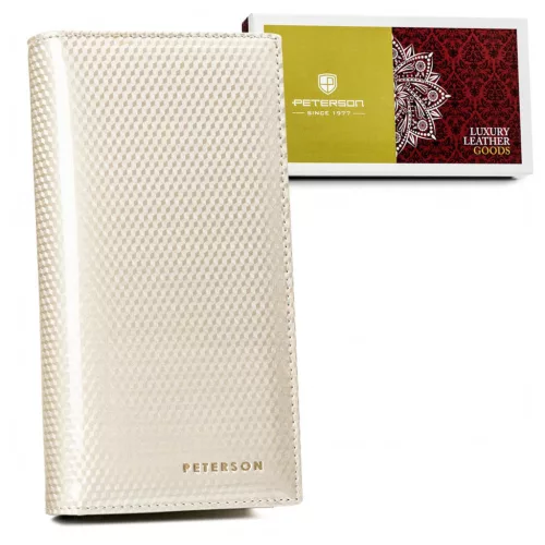 Peterson PTN 421431-SBR-BE bézs női bőr pénztárca 10 x 19 x 2.5 cm