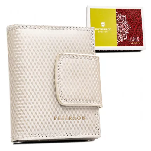 Peterson PTN 42329-SBR-BE bézs női bőr pénztárca 8.5 x 10.5 x 3 cm