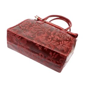   Luka 20-054 bordó női bőr shopper táska, válltáska 37 x 30 x 15 cm