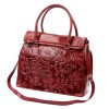 Luka 20-054 bordó női bőr shopper táska, válltáska 37 x 30 x 15 cm 