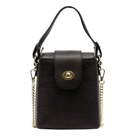   Luka 20-094 fekete női bőr kézitáska, válltáska 15.5 x 20 x 8.5 cm