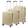 Pierre Cardin bézs abs 3 részes kemény fedeles bőrönd szett 53/65/72 cm