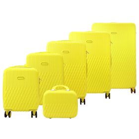   Leonardo da Vinci 3059-2 sárga 6 részes abs keményfalú bőrönd szett