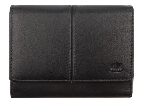 Giorgio Carelli selyemfényű fekete bőr pénztárca 12,5 × 10 cm